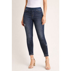 SPANX Pull On Jeggings L High Rise Skinny Denim Shaping Stretch Jeans